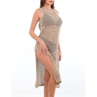 Samia - Salida De Playa Vestido Largo Beige Tamaño Único