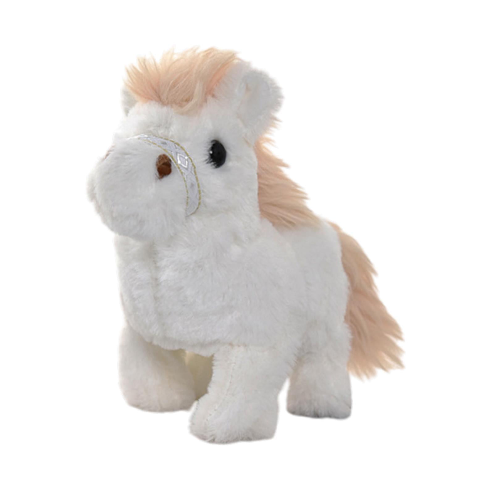 Magideal - Juguete De Caballo De Felpa Juguete Eléctrico, Simulación Animada Muñeca De Caballo Animal Peluche Para Regalos Niños Pequeños Niñas Niños Niños Niños Blanco