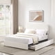 thumbnail image 3 of Liv Patented 2-Drawers Storage Bed Queen Size Ivory Boucle Upholstered Platform Bed, Curved Stitched Tufted Headboard, Wooden Slat Mattress Support, No Box Spring Needed, 3 of 3