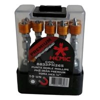 Metalfer - Pack 10 Punta Atornillador Phillips Ph2 Imantada Premium