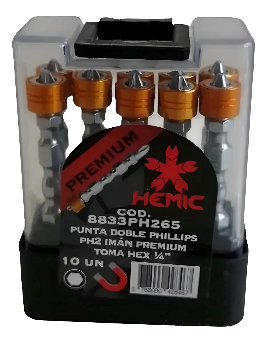 Metalfer - Pack 10 Punta Atornillador Phillips Ph2 Imantada Premium