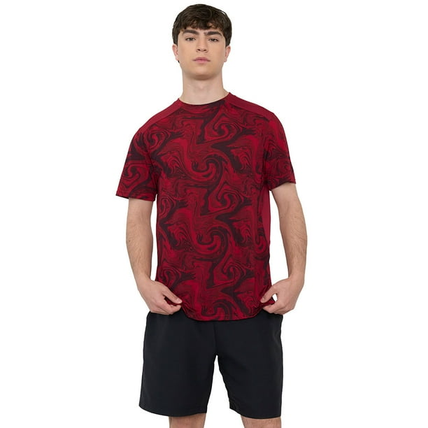 Polera Hombre Deportiva Fullprint Rojo Corona