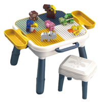 Genérico - Mesa De Bloques De Construcción Con Accesorios Y Taburete