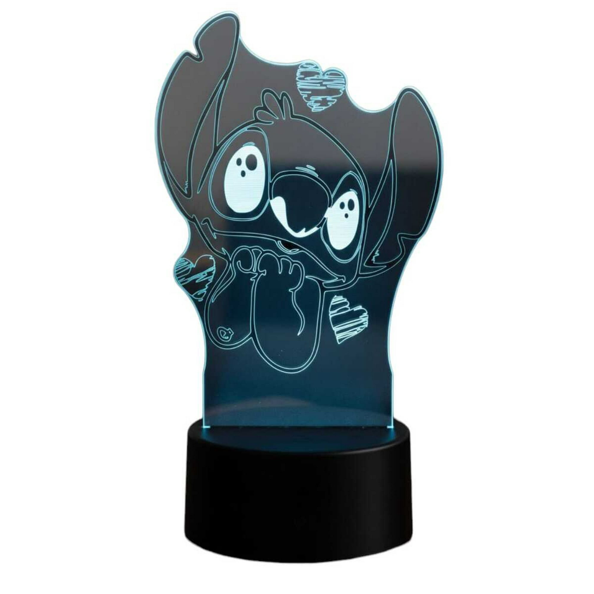 Lampara Ilusion 3d Stich Enamorado De 7 Colores, Base Touch