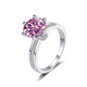 thumbnail image 2 of Anillos de Moissanita de Color D de 3 Uds para Mujer, Anillos de Flor de Plata Esterlina 925, Corte Redondo, Anillos de Diamante Amarillo/azul/rosa, Anillos de Compromiso y Boda con Certificado, 2 of 9