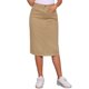 thumbnail image 1 of INSPIRE CHIC Falda Midi de Mezclilla de Cintura Alta para Mujer Falda de Jean Elástica con Abertura Trasera y Bolsillos Caqui 3XL, 1 of 6