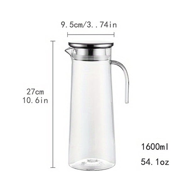 1pc, Heavy Duty Water Pitcher with Stainless Steel or Wooden Lid - Perfect for Juice, Beer, Bubble Tea, and Summer Drinks - Ideal Kitchen and Home Kitchen Item - Great Birthday Gift