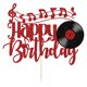 thumbnail image 3 of Adorno para pastel Dxsdgetue Disco de vinilo Feliz Cumpleaños Rojo, 3 of 8