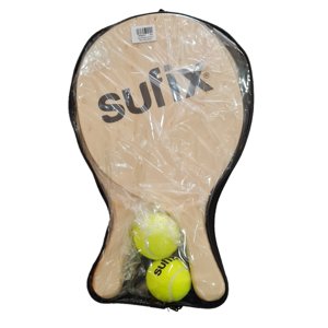 Sufix - Paletas Tenis De Playa Madera +2 Pelotas + Funda