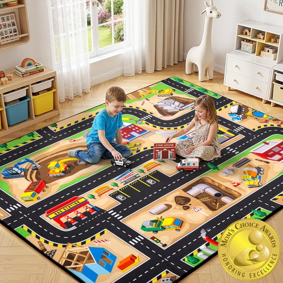 Alfombra de juego de construcción Zovalyx Kids 122x183 cm