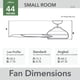 thumbnail image 3 of Ventilador de techo Hunter Cassius 50256, 44 pulgadas, plata mate, 3 of 7