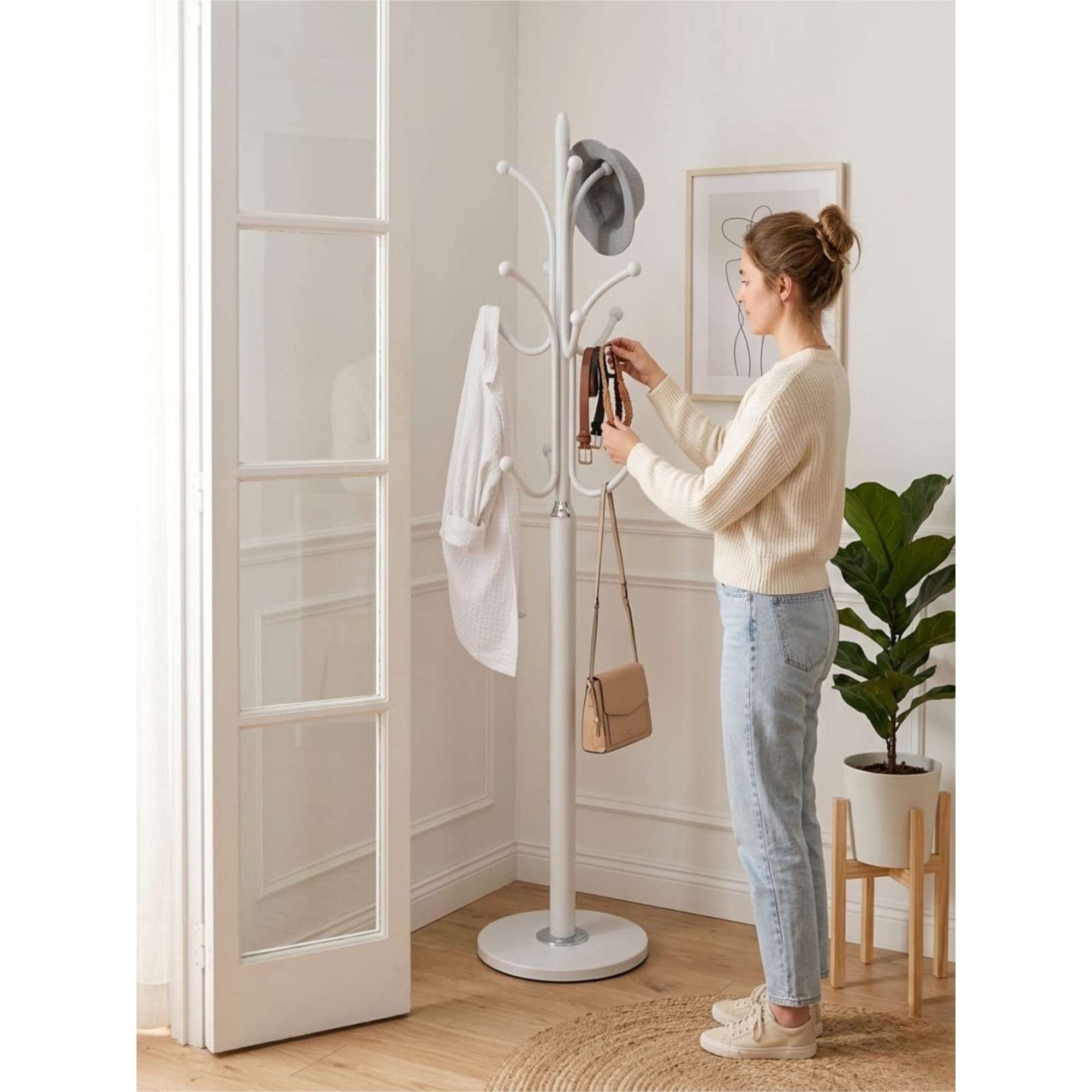 Todo Para El Hogar - Perchero De Pie Con Base Reforzada De Ceramica Alta Resistencia 178cm