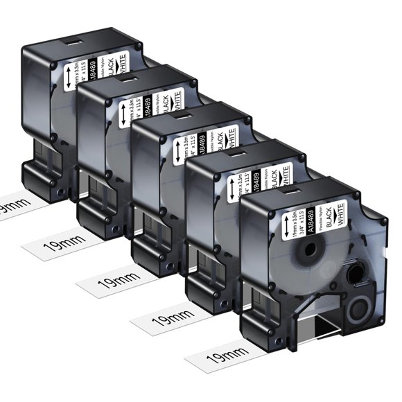 Cintas de etiquetas KCMYTONER compatibles con DYMO 18489 de 19 mm x 3,5 m