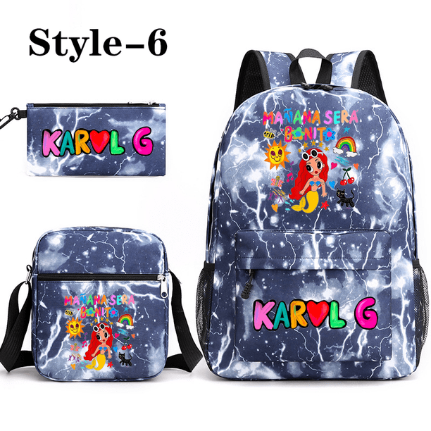 Cartoon Manana Sera Bonito 3 Piece Backpack Boys Women's Cute Rucksack Shoulder Bag Pencil Bag Teenage School Bag