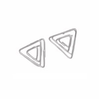 Prusia - Aros Pendientes Diseño Triángulo Plateado