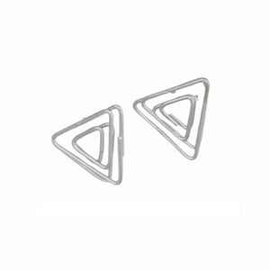 Prusia - Aros Pendientes Diseño Triángulo Plateado