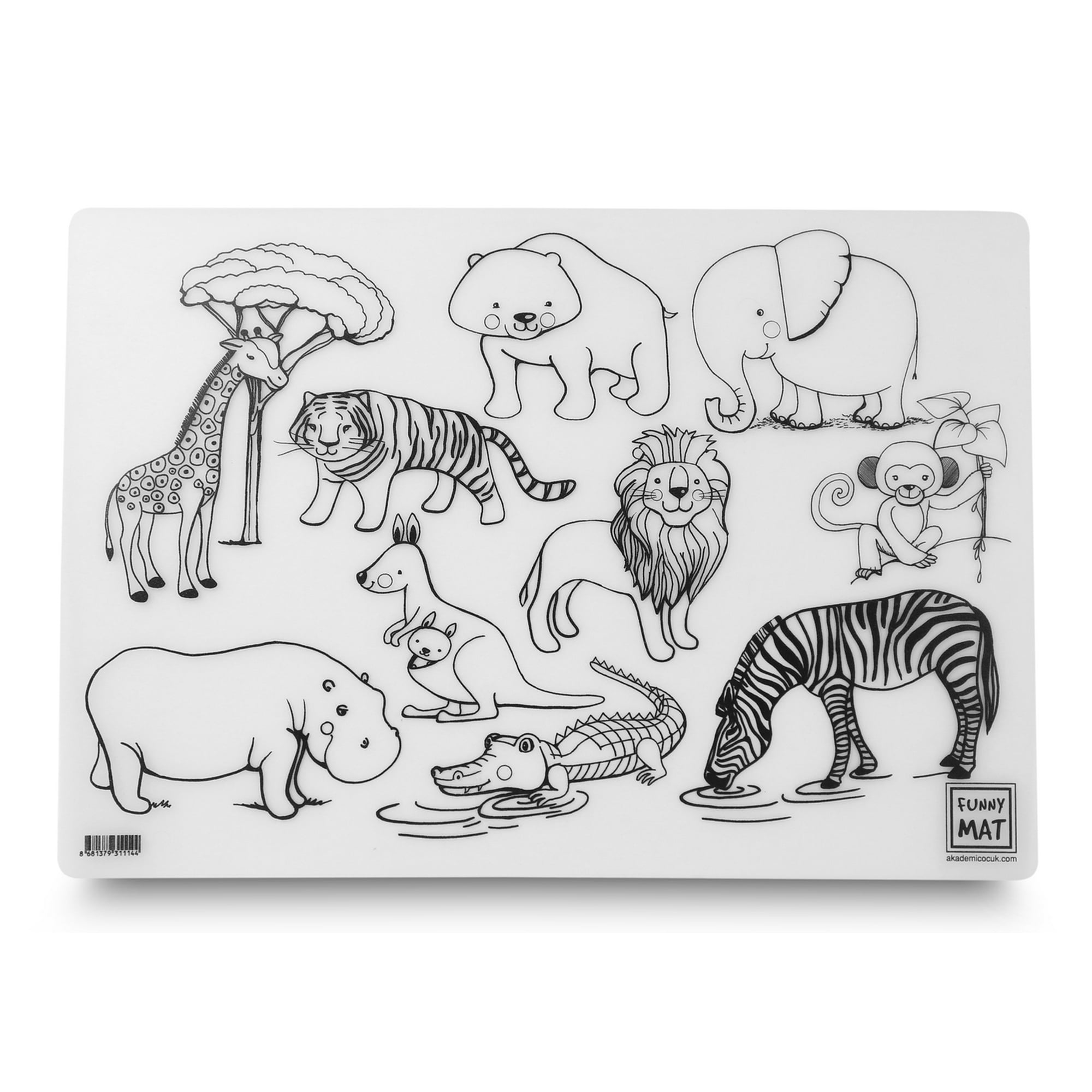 Funny Mat - Tapete Reutilizable Para Colorear Animales Salvajes +3 Años ¡nuevo En Chile!