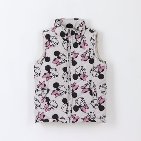 Parka Sin Mangas Niña Full Print Minnie Gris Disney
