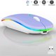 thumbnail image 2 of Ratón inalámbrico Bluetooth Guiheng recargable LED morado, 2 of 7
