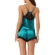 thumbnail image 3 of INSPIRE CHIC Conjunto de Pijama de Satén para Mujer sin Mangas con Escote en V con Encaje Cruzado en la Espalda y Pantalones Cortos Ropa de Dormir Sedosa M Azul, 3 of 6