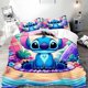 thumbnail image 1 of v1906 Bed Sheets Stitch Bedding Sets Bed Cover Comforter Duvet Cover Pillow Case - Pieces Sets Bedroom Decoration Gift Single Double Large Size 3-Piece Bedding Set (1 Duvet Cover + 2 Pillow Shams) Bed, 1 of 5