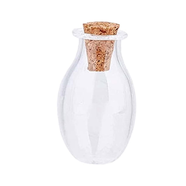 Botellas Pequeñas de Vidrio con Tapones de Corcho, Suministros para Frascos de Botellas de Deseos, Recipiente Vacío Transparente, Minifrascos de Vidri Claro