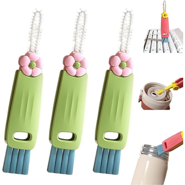 Set cepillos limpieza tapa vasos 3 en 1 botella pajitas herramienta cocina
