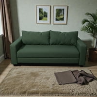 Diseños Valestrini - Sofa Cama Multifuncional Lino Verde Oscuro