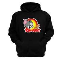 Genérico - Polerón Canguro Tom Y Jerry Negro Talla Xs Unisex