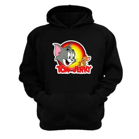 Genérico - Polerón Canguro Tom Y Jerry Negro Talla Xl Unisex