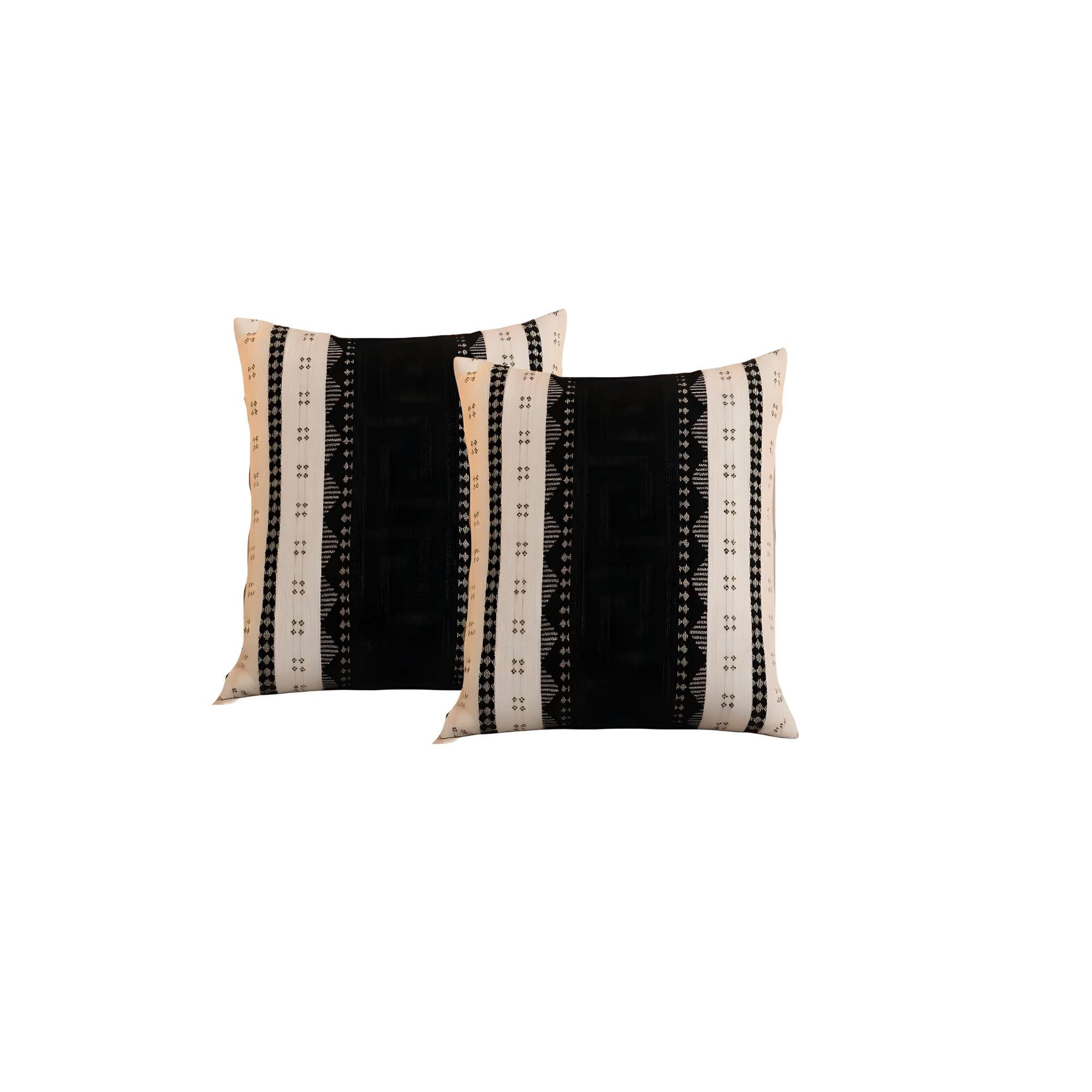 Genérico - Pack De 2 Fundas De Cojin Chenille Mandala 45x45 Blanco 01