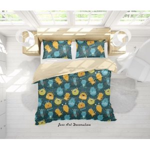 Milsleep - 3D Cartoon Animal Monsters Pattern Quilt Cover Set Bedding Set Duvet Cover