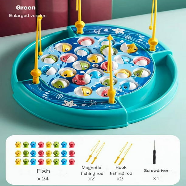 Kids Electric Musical Rotating Fishing Toy Magnetic Fishing Game Simulation Fishing Experience Boy Girl Toy Game Gift For Kids