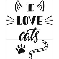 Rienda Libre Graphics - Decomural Love Cats Handwritten Kitty Ws-80086