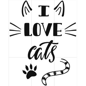 Rienda Libre Graphics - Decomural Love Cats Handwritten Kitty Ws-80086