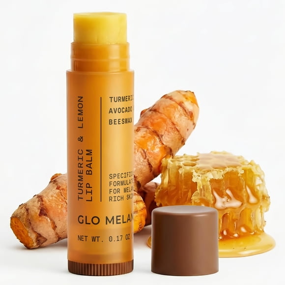 Bálsamo labial Glo Melanin, limón y cúrcuma, iluminador