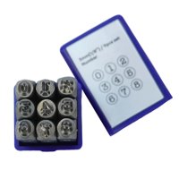 Magideal - Juego De Herramientas De Estampado De Metal De Acero Al Carbono, Grabado Permanente Para Fabricación De Joyas, Juego De Punzones De 3 Mm Para Papel, C , 9X Números