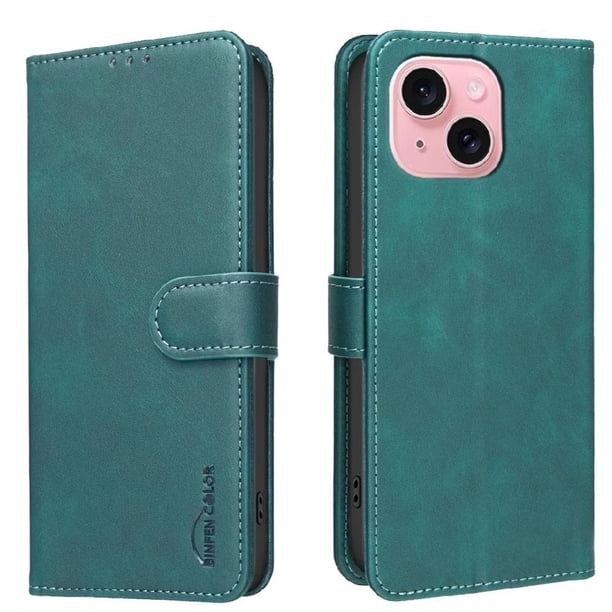 Funda Billetera para iPhone 14 Protección RFID y Soporte Ajustable Verde