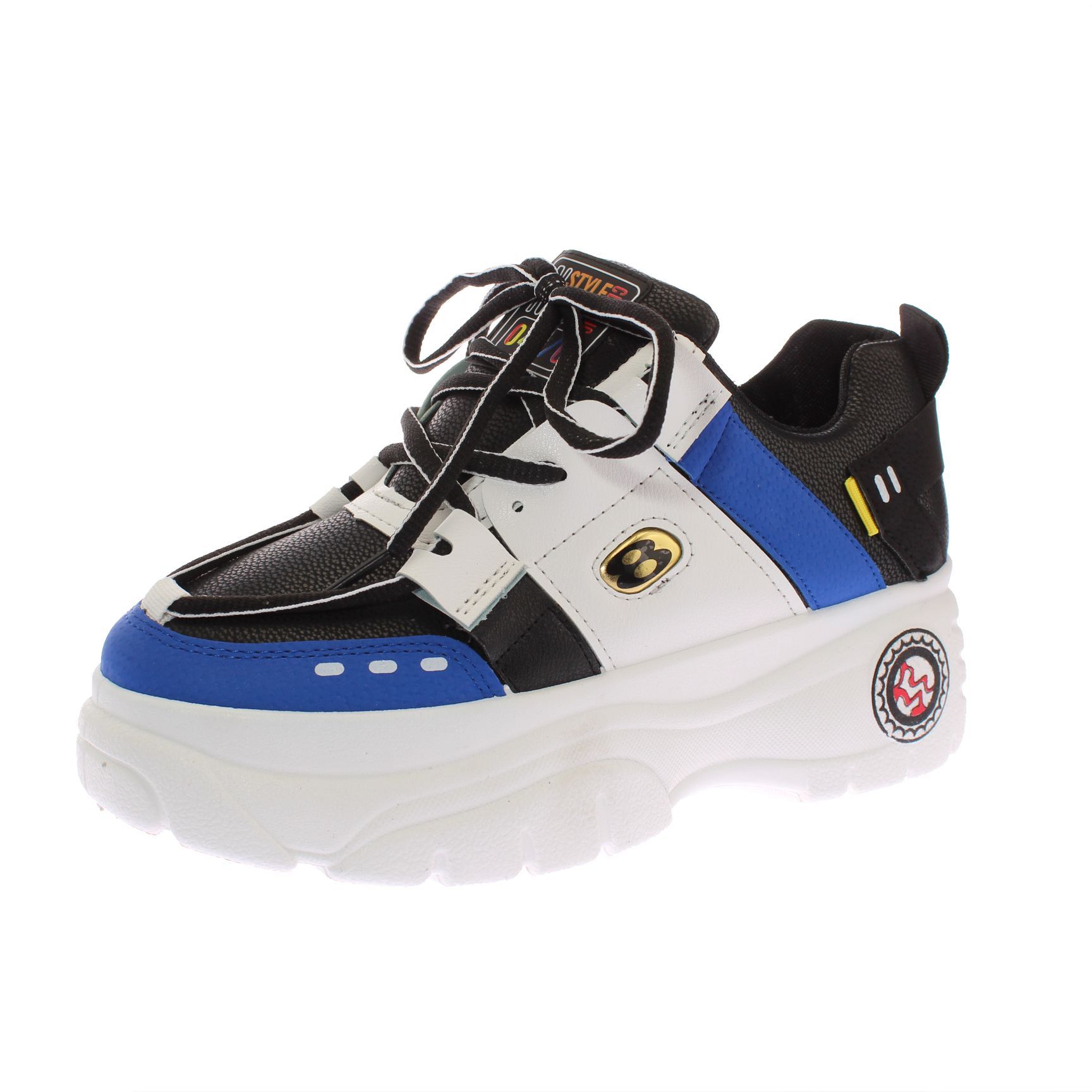 Zapatilla Plataforma Negro/Azul Vía Franca