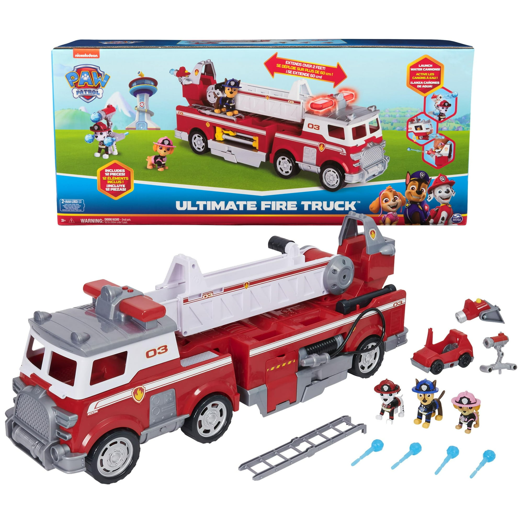 Camión De Bomberos De Juguete Paw Patrol Ultimate Rescue Con Figuras 3+