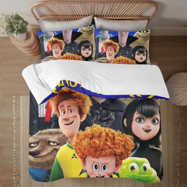 Hotel Transylvania 3-Piece Bedding Set For Kids Boys Girls Adult Cartoon Warm Cute Fashion Holiday Present Gift Bed Sheets