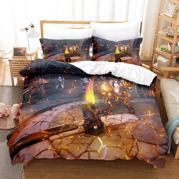 Game Overwatch 2 Invasion Bedding Set Single Twin Full Size Bed Set Adult Kid Bedroom Duvet cover Sets New Anime Bed Sheets
