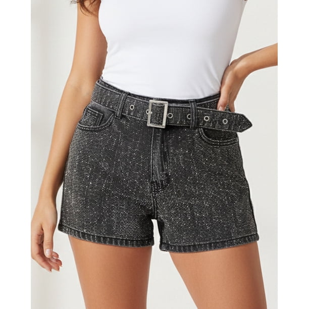 Short Mujer Mezclilla Fashion con Detalles Brillantes