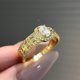 thumbnail image 3 of Anillos de Moissanita Dorada para Mujer 0.5 Quilate Color D Claridad VVS1 Anillo de Compromiso Ovalado 925 Plata de Ley Halo Anillos de Promesa para Ella Talla 5-9, 3 of 7