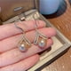 thumbnail image 1 of Simple Elegant Faux Pearl Geometric Shape Drop Earrings Champagne Faux Pearl 925 Silver Needle Jewelry, 1 of 2