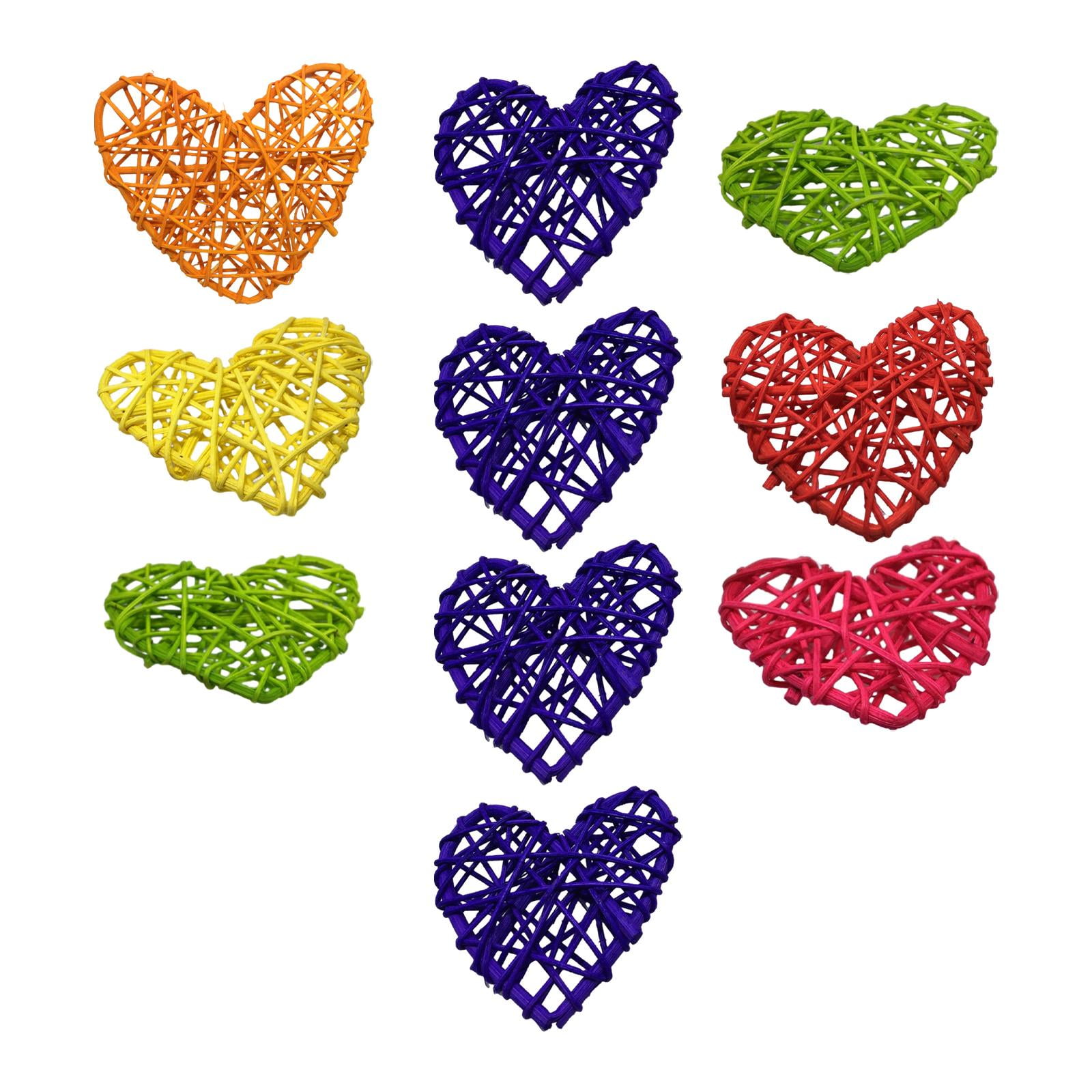 Magideal - 10 Uds. Colgantes De Corazón De Ratán Para El Día De San Valentín Decoración Del Día De San Valentín Diy Relleno De Jarrón Colgantes De Amor De Ratán