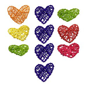 Magideal - 10 Uds. Colgantes De Corazón De Ratán Para El Día De San Valentín Decoración Del Día De San Valentín Diy Relleno De Jarrón Colgantes De Amor De Ratán