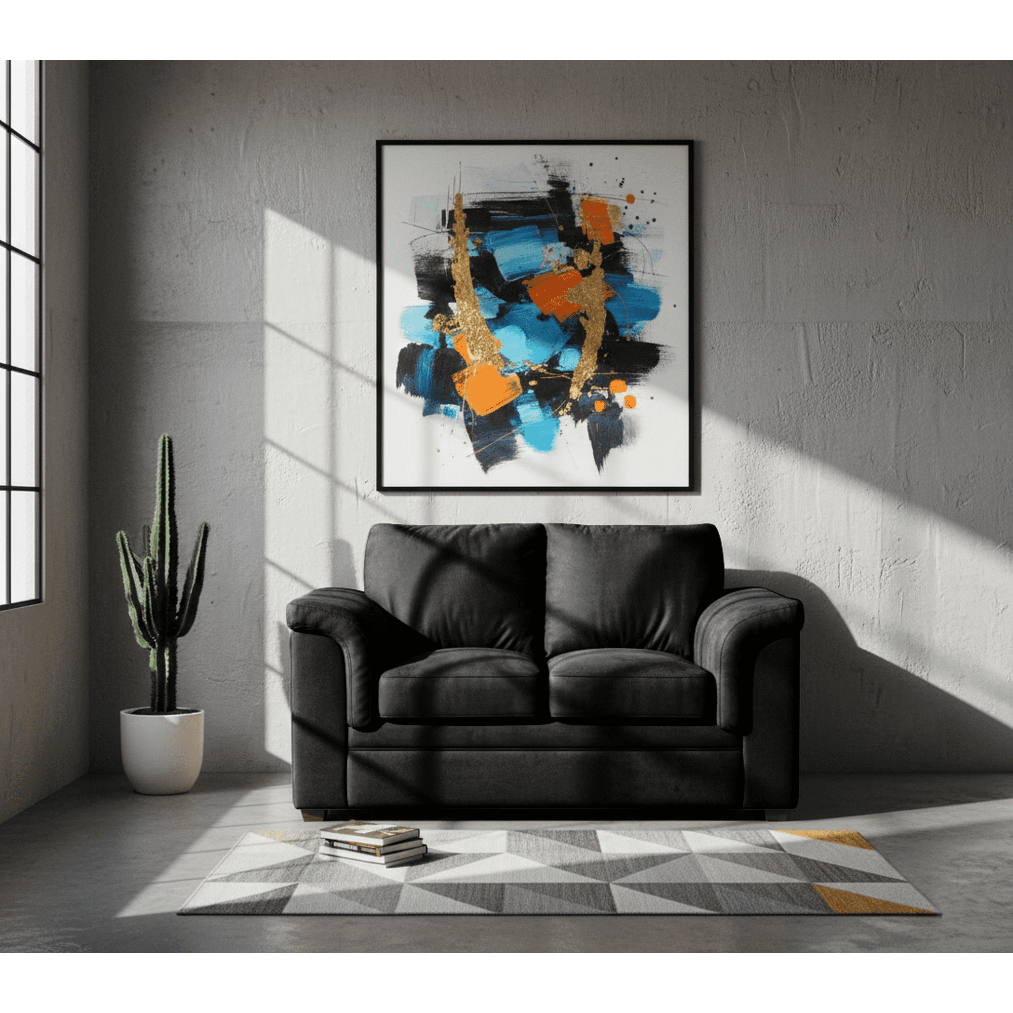 Latam Home - Sofa Ancona 2c Tela Velvet Negro