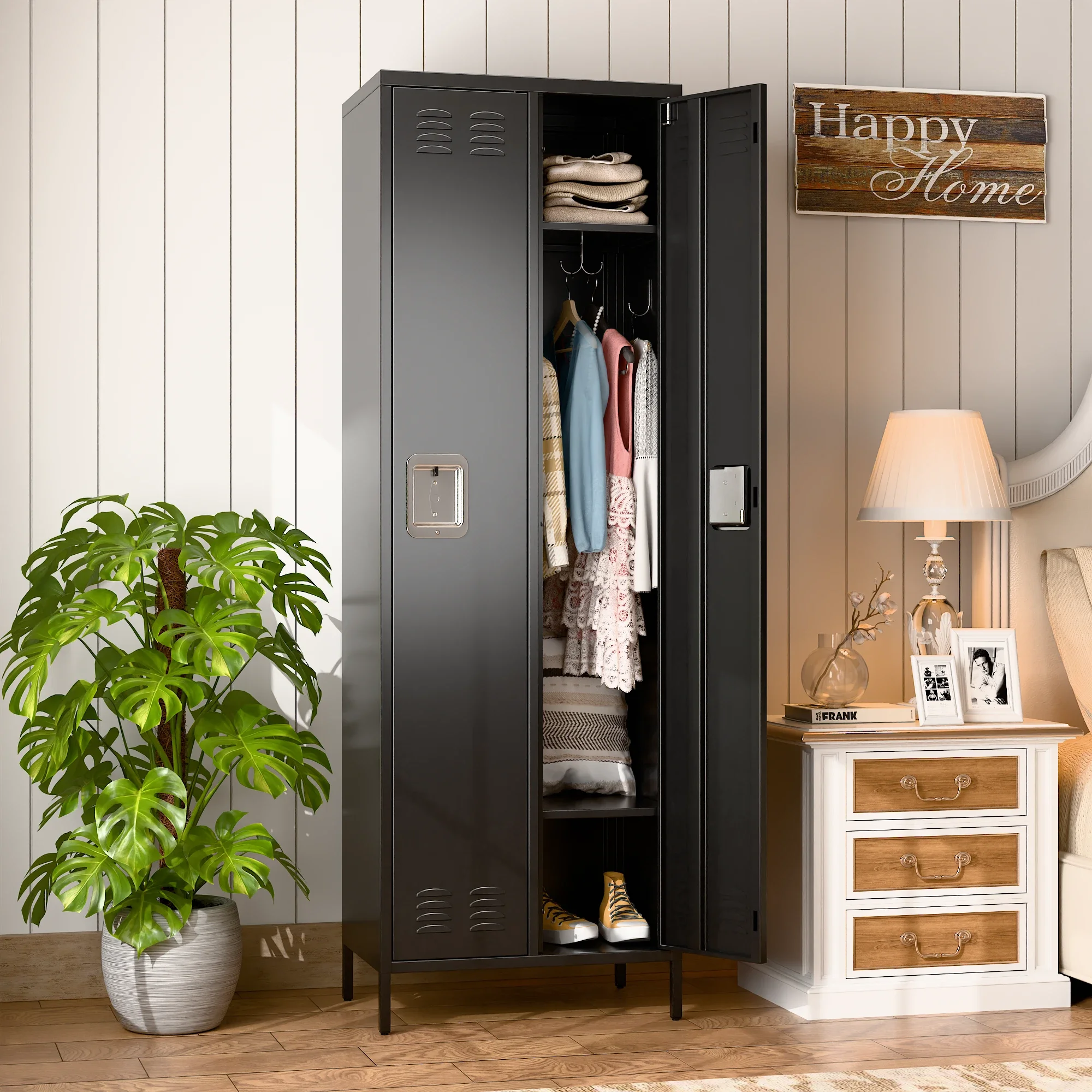 Recilock - Casillero Locker Metálico Black: 2 Cuerpos 2 Puertas - Sa-sllf1*2