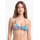 thumbnail image 1 of Bikini triangulo argolla central estampado turquesa, 1 of 3